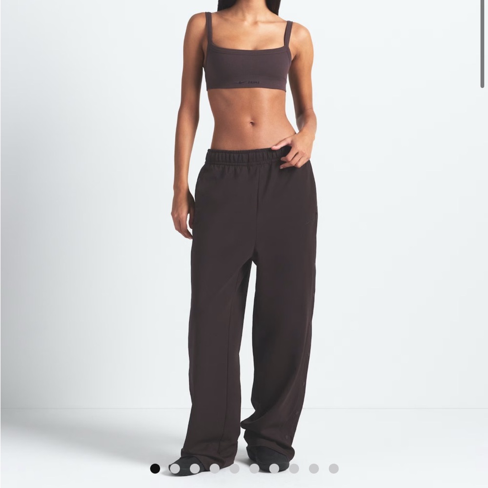 NIKE SKIMS MATTE TRICOT dark roast brown Side-Snap Pants XXS